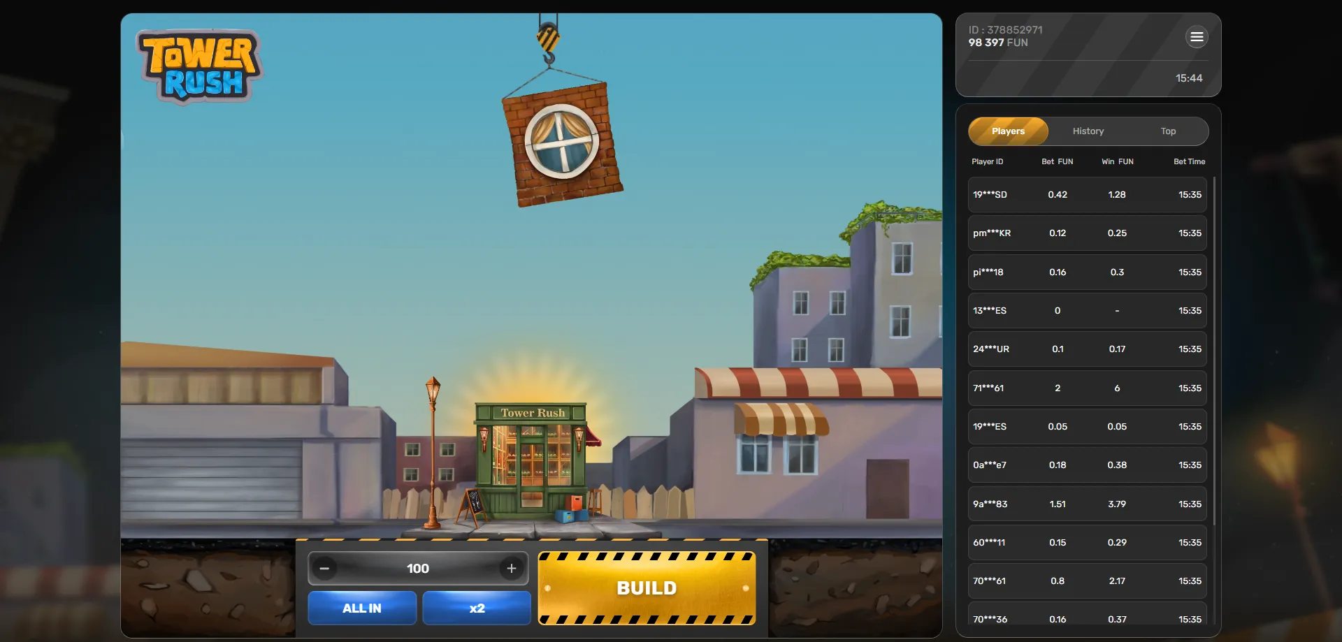 التسجيل وبدء اللعب في tower rush الأصلية